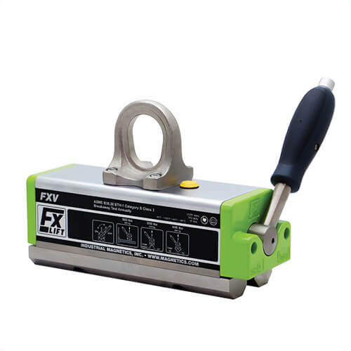 Mag-Mate® FXV1775 Permanent Rare Earth Lift Magnet, 1775 lb Load, 13.5 in L x 8.3 in H, Locking On/Off Magnet Activation, 9 in L Handle