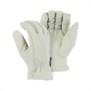 Majestic Glove 1511PT Drivers Glove, Gunn Cut/Keystone Thumb, Grain Pigskin Leather, 100G Thinsulateâ„¢ Lined, Natural