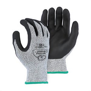 Majestic Glove 35-1365/X2 Cut-Less Gloves, Cut/Abrasion Resistant, 2XL, Foam Nitrile Coating, HPPE/Spandex®, Knit Wrist Cuff