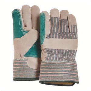 Majestic Glove 4501CDP/10 Double Palm General Purpose Gloves, Work, Wing Thumb Style, Large/Size 10, Split Cowhide Leather Palm