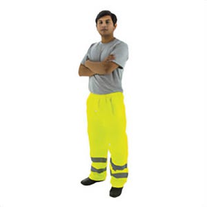 Majestic Glove 75-2351/L Rain Pants, L, Non-Insulated, Unlined, Hi-Viz Yellow, Polyester/Polyurethane Coated