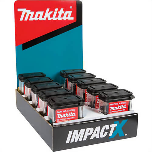 Makita® A-97330-10 ImpactX™ #2 Square Recess, 1 in Insert Bit, 10 x 25 pk, Display