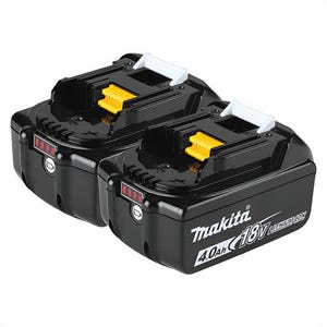Makita® BL1840B-2 LXT® Cordless Tool Battery, 4 Ah Li-Ion Battery, 18 VDC Charge, Use with Makita 18 V Cordless Tool
