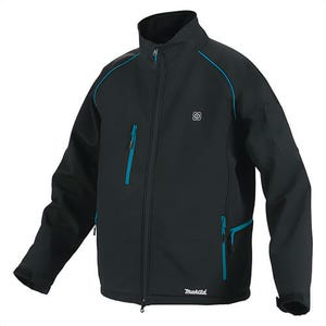 Makita® DCJ205ZS Heated Jacket, Small, Black, Polyester/Spandex