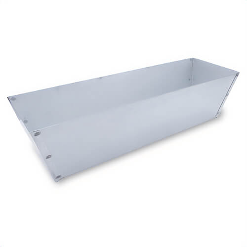 Marshalltown® 16393 Mud Pan, 14 in Top, 12-1/2 in Bottom L, Steel, Galvanized