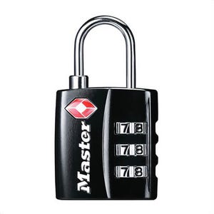 Master Lock® 4680DBLK Safety Padlock, Combination Key, Black, Steel Body, 1/8 in dia x 3/4 in H x 1/2 in W Steel Shackle