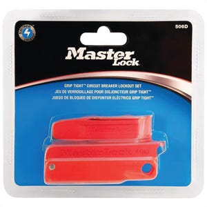 Master Lock® 506D Circuit Breaker Lockout Set, for use with Circuit Breakers, Steel, Red