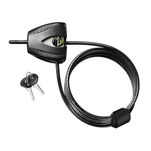 Master Lock® 8417D Python™ Adjustable Locking Cable, 3/16 in dia X 6 ft L Braided Steel Cable, Black/Silver, Braided Steel Body