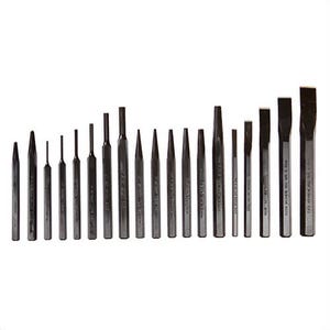 Mayhewâ„¢ 61019 Imperial Punch and Chisel Set, 1/8 to 3/8 in Chisel, 1/8 to 3/8 in Punch, 14 Punches, 5 Chisels, 19 pc