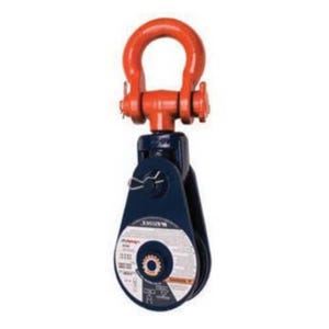 McKissick® 109643 419 Light Champion Snatch Block with Shackle, Wire Rope Cable, 1 in, 15 ton Load, 18 in OD