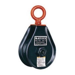McKissick® 170086 HF-2 Hay Fork Pulley Block with Swivel Eye, Manila Rope Cable, 1-1/4 in, 1 ton Load, 4-1/2 in OD