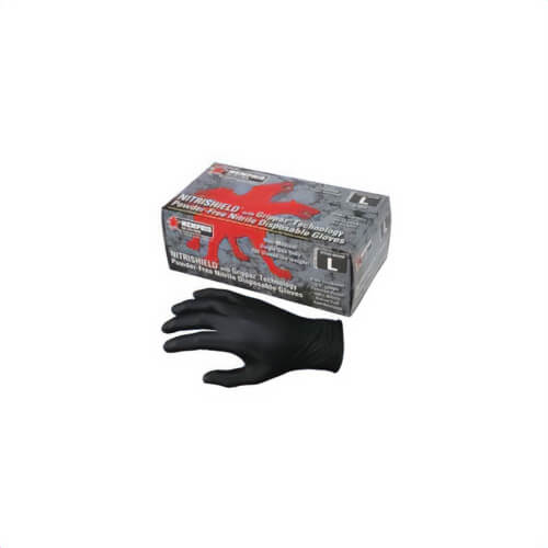 MCR Safety 6016BXL NitriShield™ 6016B Disposable Gloves, Extra-Large, Nitrile, Black, 9-1/2 in L, Non-Powdered, 6 mm thick