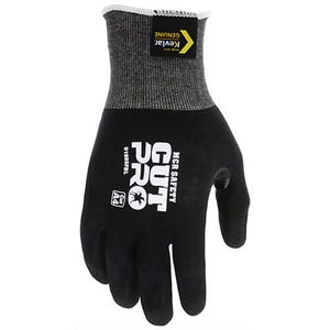 MCR Safety 9188SFBXXL CutPro® Cut Resistant Work Gloves, 2X-Large, Black, 18 Gauge, Sandy Nitrile Foam Palm, ANSI Cut Level A4
