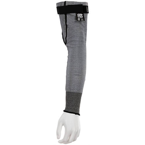 MCR Safety 92185VR CutPro® Sleeve, Cut and Abrasion Resistant, 18 in Long, Gray, Adjustable Hook and Loop Bicep, ANSI Cut Level A6