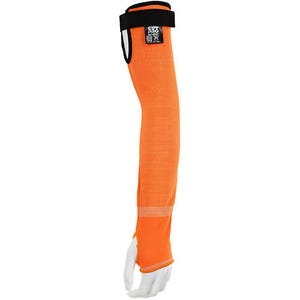MCR Safety 9218OVT CutPro® Sleeve with Thumb Slot, 18 in Long, Hi-Viz Orange, Adjustable Hook and Loop Bicep, ANSI Cut Level A5
