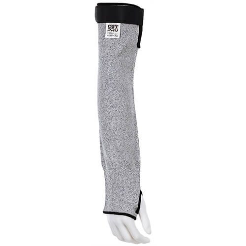 MCR Safety 9218SVT CutPro® Sleeve with Thumb Slot, 18 in Long, Gray, Adjustable Hook and Loop Bicep, ANSI Cut Level A8