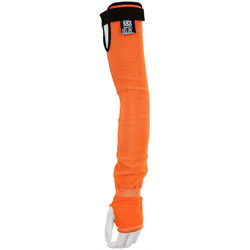 MCR Safety 9222OVT CutPro® Sleeve with Thumb Slot, 22 in Long, Hi-Viz Orange, Adjustable Hook and Loop Bicep, ANSI Cut Level A5