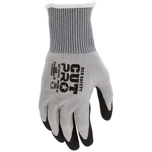 MCR Safety 9273SPUXXL CutPro® Cut Resistant Work Gloves, 2X-Large, Gray, 13 Gauge, Coated Palm and Fingers, ANSI Cut Level A9