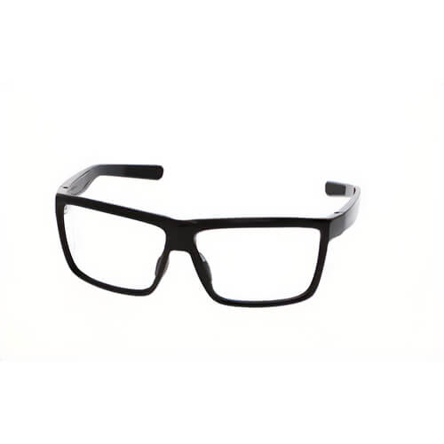 MCR Safety SR210 Swagger® Black Safety Glasses, Clear Lens, Duramass® Hard Coat, Detachable Side-Shields, Retro Style, TPR