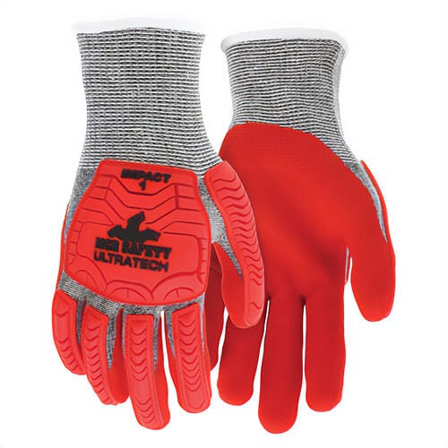MCR Safety UT1954XL UltraTech™ Stitched Mechanics Gloves, Extra-Large, Sandy Nitrile Foam Coating, HyperMax® Knit Wrist Cuff