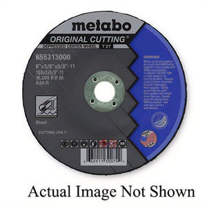 Metabo® 655300000 Original Cutting® General Purpose Depressed Center Wheel with Hub, 7 in dia x 1/8 in Thick, A30R Grit
