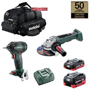 Metabo® US50THAGCOMBOKIT Brushless Angle Grinder and Impact Driver Combo, 18V