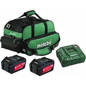 Metabo® US625596252 LT/LTX Ultra-M Pro Battery Starter Kit, 5.2 Ah Li-Ion Battery, 18 VDC Charge, for Metabo® 18 V Cordless Tools