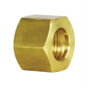 MMM 18037 Tube Nut, 3/8 in, Compression, Brass, 0.62 in Hex, 200 psi, -65 to 250°F, 0.47 in L