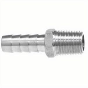 MMM 32003SS Rigid Hose-to-Pipe Adapter, 3/16 x 1/4 in Nominal, Barb x MIP End Style, 316 Stainless Steel, Import
