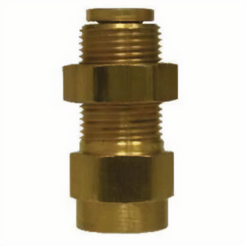 MMM 860404 Tube To Pipe Bulkhead Union, 1/4 in, Push-In x FNPTF, Brass