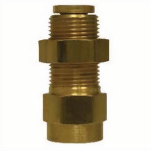 MMM 860404 Tube To Pipe Bulkhead Union, 1/4 in, Push-In x FNPTF, Brass