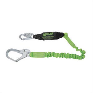 Miller® By Honeywell 913RSS-Z7/6FTGN StretchStop® Web Lanyard, Stretchable, 310 lb Load, 6 ft Length, Polyester Webbing Line, 1 Leg