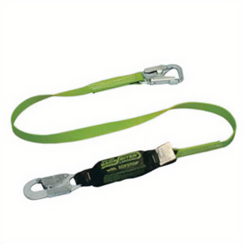 Miller® By Honeywell 980B/6FTGN Shock Absorbing Lanyard, Tie-Back, 6 ft Length, Polyester Webbing Line, Steel Hardware, 2 Leg, Green