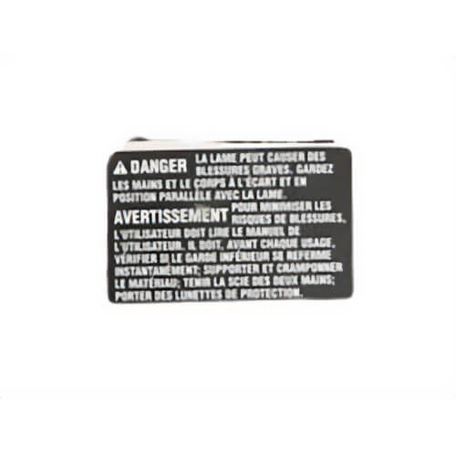 Milwaukee® 10-15-0313 Replacement French Warning Label, for use with 6577 Worm Drive Saw
