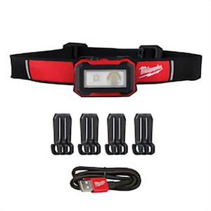 Milwaukee® 2012R Cordless Magnetic Rechargeable Headlamp and Task Light, LED Bulb, Plastic Housing, 450 Lumens