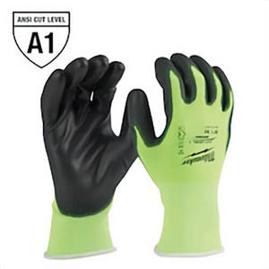 Milwaukee® 48-73-8911 Breathable Unisex Cut-Resistant Gloves, M, Polyurethane, Elastic Knit Cuff, Resists: Abrasion, Cut, Puncture and Tear