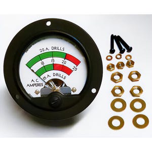 Milwaukee® 22-04-0160 Ammeter, Use with 4119 Serial 563-1001 Vac-U-Rig®, Drill Stand, 0 to 25 A