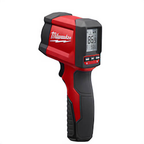 Milwaukee® 2267-20 Infrared Thermometer, -22 to 1022°F, +/-2 % Accuracy, 10:1 Focus Spot, 0.95 Fixed, 9 VDC Alkaline Battery