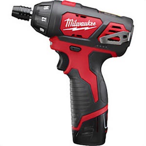 Milwaukee® 2401-22 Compact Lightweight Cordless Screwdriver Kit, 1/4 in Chuck, 12 VDC, 150 in-lb Torque, Li-Ion Battery