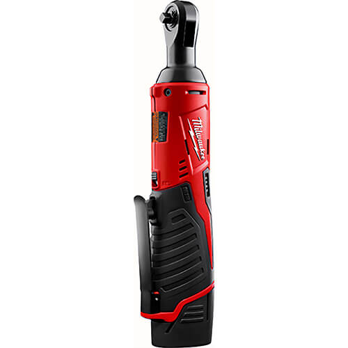 Milwaukee® M12™ 2456-21 Double Insulated Cordless Ratchet Kit, 1/4 in Drive, 30 ft-lb Torque, 250 rpm Speed, 12 VDC
