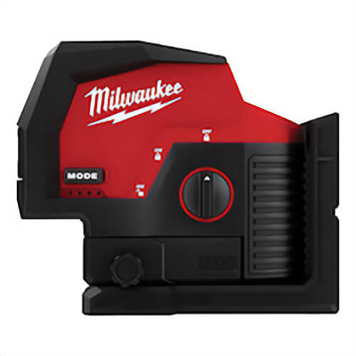 Milwaukee® 3622-20 M12™ Automatic Cordless Self Leveling Cross Line and Plumb Points Laser, 125 ft, +/- 1/8 in at 33 ft Accuracy