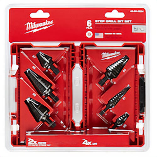 Milwaukee® 48-89-9224 Step Drill Bit Set, 6 pc, HSS, Black Oxide