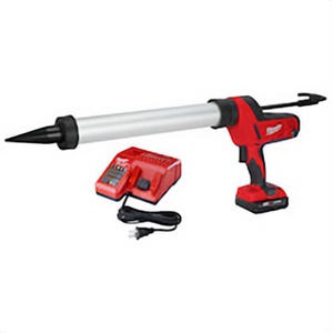 Milwaukee® 2642-21CT M18™ Cordless Caulk Gun Kit, 20 oz Capacity, 950 lb, 18 VDC, M12™ Redlithium™ Li-Ion Battery, Metal Housing