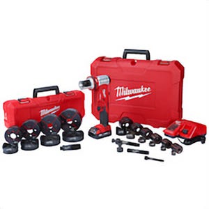 Milwaukee® 2677-23 M18™ Force Logic™ Knockout Tool Kit, 14 ga Thick, 1/2 to 4 in Capacity Mild Steel, 18 VAC, For M18™ Batteries