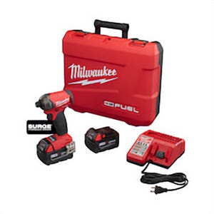 Milwaukee® M18 Fuel™ 2760-22 Cordless Impact Driver Kit, 1/4 in Hex/Straight Drive, 4000 BPM, 450 in-lb Torque, 18 VDC, 5 in OAL