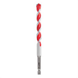 Milwaukee® 48-20-9021 Shockwave™ Single Ended Hammer Drill Bit, 3/8 in Drill Bit, 1/4 in Hex Shank, 4 in D Cutting, Carbide Cutting Edge, 6 in OAL