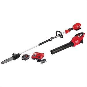 Milwaukee® 2825-21PSB M18 Fuel™ Pole Saw with Blower Kit, 18V, 9 Ah Redlithium™ Battery, 4, 600 RPM, 10 in L Pole Saw