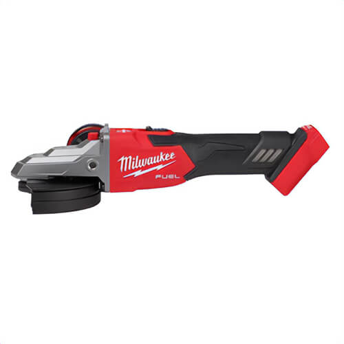 Milwaukee® 2887-20 M18 Fuel™ Flathead Braking Grinder, Slide Switch Lock-On, 5 ft