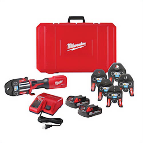 Milwaukee® 2922-22M M18™ Lithium-Ion Force Logic™ Cordless Press Tool Kit, 1/4 to 7/8 in OD Capacity, 7200 lb, 4 s Crimp, 18 V