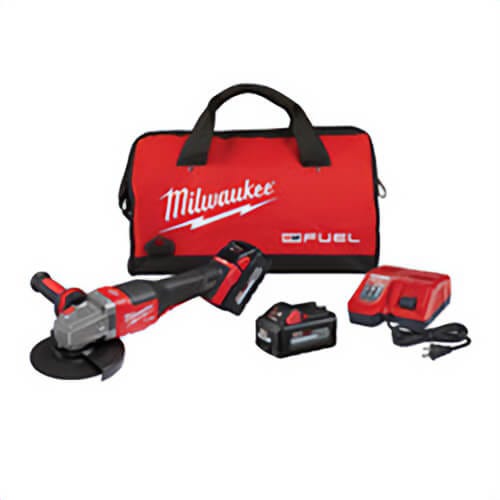 Milwaukee® 2980-22 M18 Fuel™ Braking Small Cordless Angle Grinder Kit with Paddle Switch Kit, 6 in dia Wheel, 5/8 in Arbor/Shank